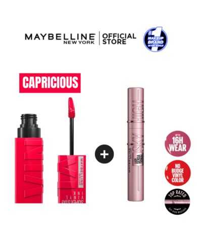 MAYBELLINE SUPERSTAY VINYL INK + MASCARA SKY HIGH