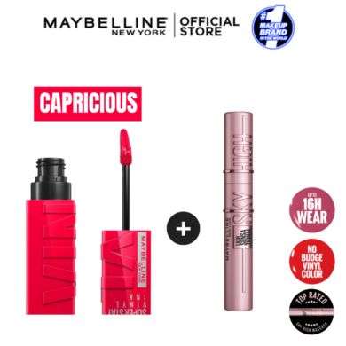 MAYBELLINE SUPERSTAY VINYL INK + MASCARA SKY HIGH