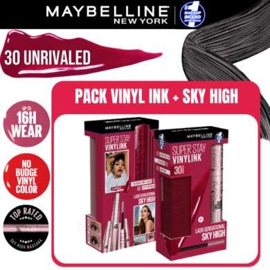 MAYBELLINE SUPERSTAY VINYL INK + MASCARA SKY HIGH