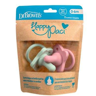 DR BROWN'S HAPPYPACI 2 SUCETTES SILICONE 0-6 MOIS