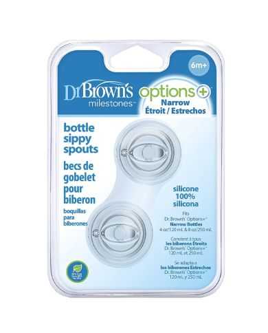DR BROWNS OPTIONS+ TETINE TRANSITION A BEC COL ETROIT 6 M+ PAQUET DE 2