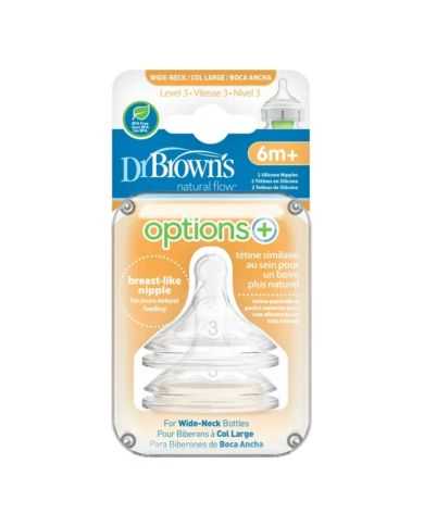 DR BROWNS OPTIONS+ TETINE COLE LARGE NIVEAU 3 PACK DE 2 6 MOIS +
