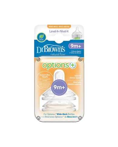 DR BROWNS OPTIONS+ TETINE COLE LARGE NIVEAU 4 PACK DE 2 9 MOIS +