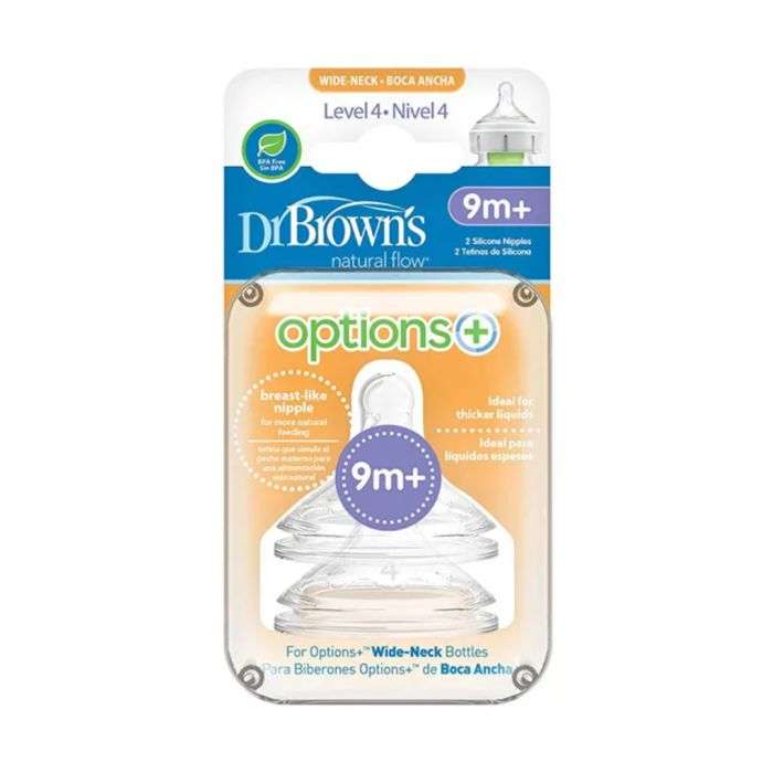DR BROWNS OPTIONS+ TETINE COLE LARGE NIVEAU 4 PACK DE 2 9 MOIS +