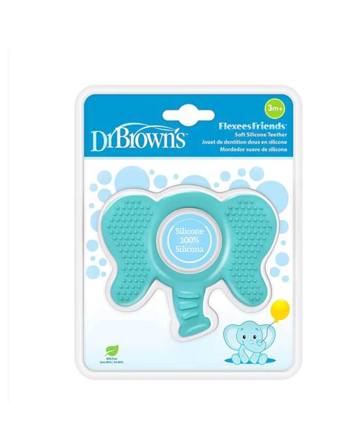 DR BROWNS ANNEAU DE DENTITION FLEXEES FRIENDS ELEPHANT BLEU 3 MOIS+