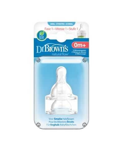 DR BROWNS TETINE COLE ETROIT NIVEAU 1 0MOIS+ PACK DE 2