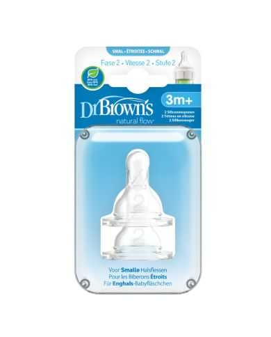 DR BROWNS TETINE COLE ETROIT NIVEAU 2 3MOIS+ PACK DE 2
