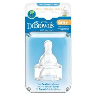 DR BROWNS TETINE COLE ETROIT NIVEAU 3 6MOIS+ PACK DE 2