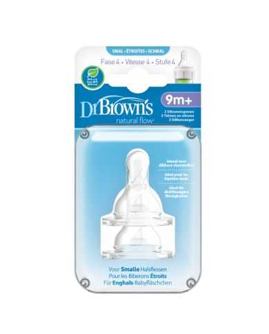 DR BROWNS TETINE COLE ETROIT NIVEAU 4 9MOIS+ PACK DE 2
