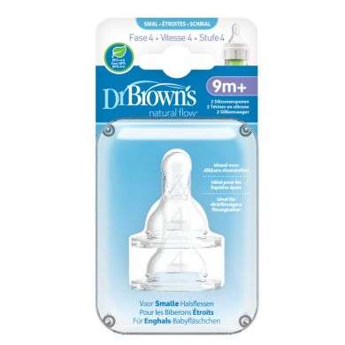 DR BROWNS TETINE COLE ETROIT NIVEAU 4 9MOIS+ PACK DE 2