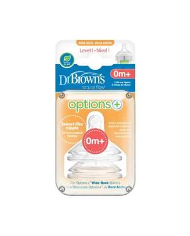 DR BROWNS OPTIONS+ TETINE COLE LARGE NIVEAU 1 PACK DE 2 0 MOIS +