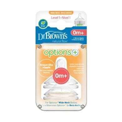 DR BROWNS OPTIONS+ TETINE COLE LARGE NIVEAU 1 PACK DE 2 0 MOIS +