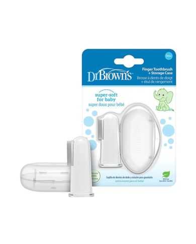 DR BROWNS BROSSE A DENTS EN SILICONE AVEC ETUI POUSSE DENTAIRE 3M+