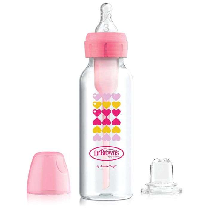 DR BROWNS BIBERON ANTI COLIC OPTION +250 ML COL ETROIT SIPPY + TETINE L3 6 MOIS+