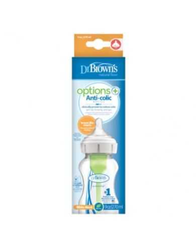 DR BROWN'S BIBERON OPTIONS+ ANTI COLIC COL LARGE 270ML 0 M+