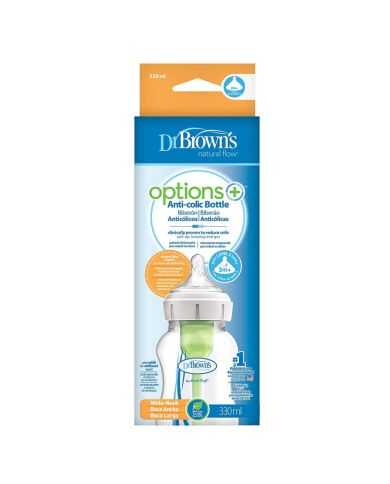 DR BROWN'S BIBERON OPTIONS+ + ANTI COLIC COL LARGE 330ML TETINE 3 MOIS+