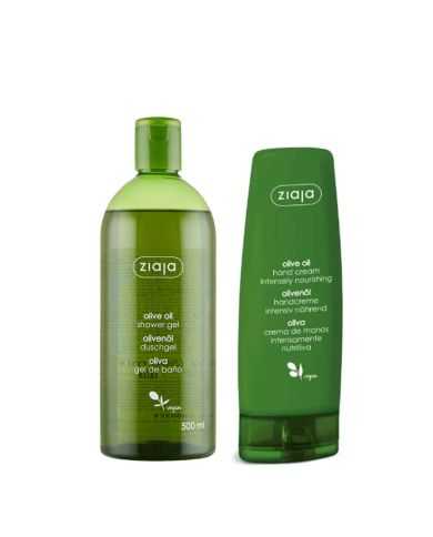 ZIAJA PACK GEL DOUCHE HUILE D'OLIVE 500ML + CREME MAINS 80ML