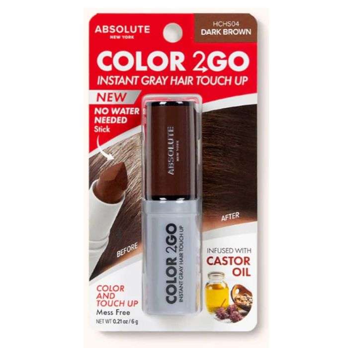 ABSOLUTE NEW YORK COUVRE RACINES COLOR 2 GO DARK BROWN 12 G NO WATER NEEDED