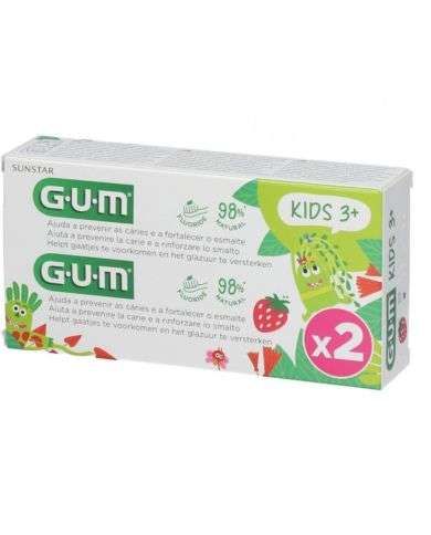 GUM COFFRET DENTIFRICE ENFANTS FLUORE 3 ANS + LOT DE 2 x 50 ML