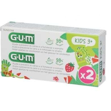 GUM COFFRET Kids DENTIFRICE FLUORE 2-6 ANS LOT DE 2 x 50 ML