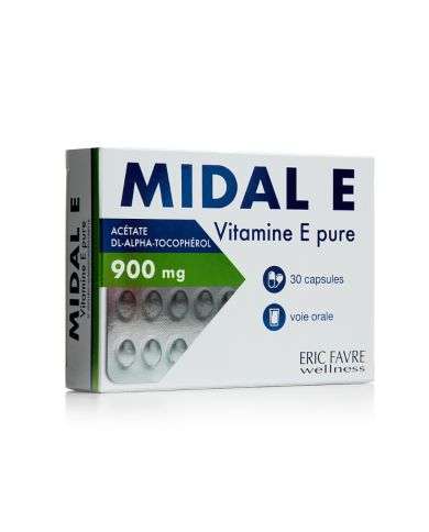 ERIC FAVRE MIDAL E VITAMINE E EN CAPSULES  30 MG 30 CAPSULES