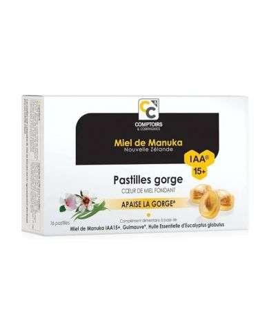 COMPTOIRS ET COMPAGNIES MIEL DE MANUKA PASTILLES GORGE 16 PASTILLES