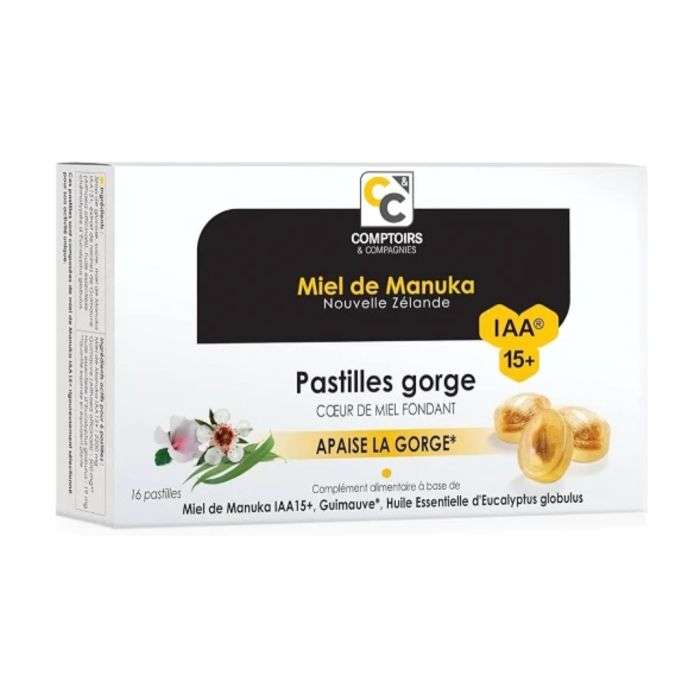 COMPTOIRS ET COMPAGNIES MIEL DE MANUKA PASTILLES GORGE 16 PASTILLES