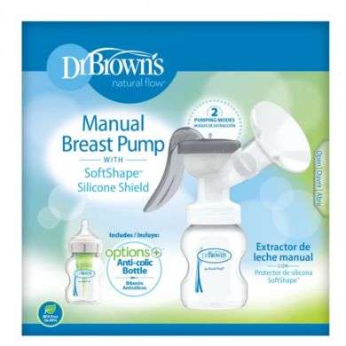 DR BROWNS TIRE LAIT MANUEL AVEC TETERELLE EN SILICONE SOFTSHAPE