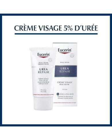 EUCERIN UREA REPAIR CREME VISAGE PEAU SECHE 5 % D'UREE 50 ML