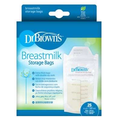 DR BROWNS SACHETS DE CONCERVATION DE LAIT 180 ML PACK DE 25