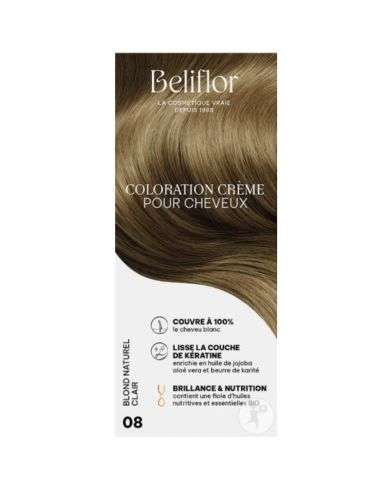 BELIFLOR COLORATION CREME POUR CHEVEUX 08 BLOND NATUREL CLAIRE 135 ML