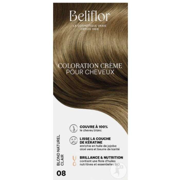 BELIFLOR COLORATION CREME POUR CHEVEUX 08 BLOND NATUREL CLAIRE 135 ML