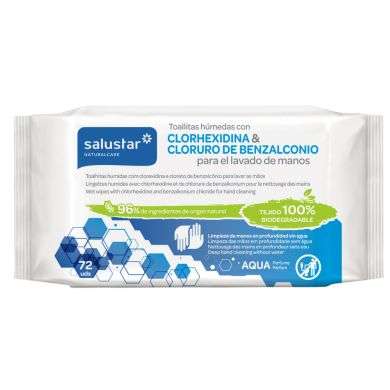 SALUSTAR LINGETTES CHLORHEXIDINE ET CHLORURE 72 UNITES