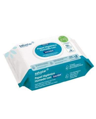 SALUSTAR LINGETTES PAPIER TOILETTE HUMIDE 100 UNITES