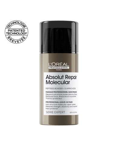 L'OREAL PROFESSIONNEL ABSOLUT REPAIR MOLECULAR MASQUE PROFESSIONNEL SANS RINCAGE 100 ML