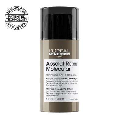 L'OREAL PROFESSIONNEL PARIS ABSOLUT REPAIR MOLECULAR MASQUE PROFESSIONNEL SANS RINCAGE 100 ML