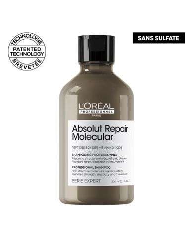L'OREAL PROFESSIONNEL ABSOLUT REPAIR MOLECULAR SHAMPOOING PROFESSIONNEL SANS SULFATE 300 ML