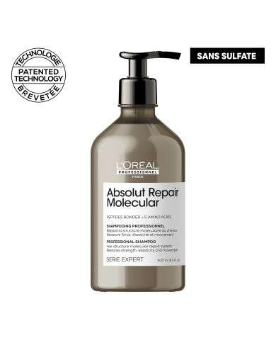 L'OREAL PROFESSIONNEL ABSOLUT REPAIR MOLECULAR SHAMPOOING PROFESSIONNEL SANS SULFATE 500 ML