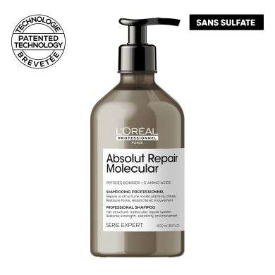 L'OREAL PROFESSIONNEL PARIS ABSOLUT REPAIR MOLECULAR SHAMPOOING PROFESSIONNEL SANS SULFATE 500 ML