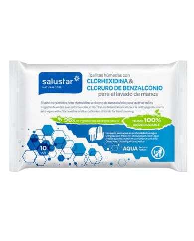 SALUSTAR LINGETTES CHLORHEXIDINE ET CHLORURE 10 UNITES
