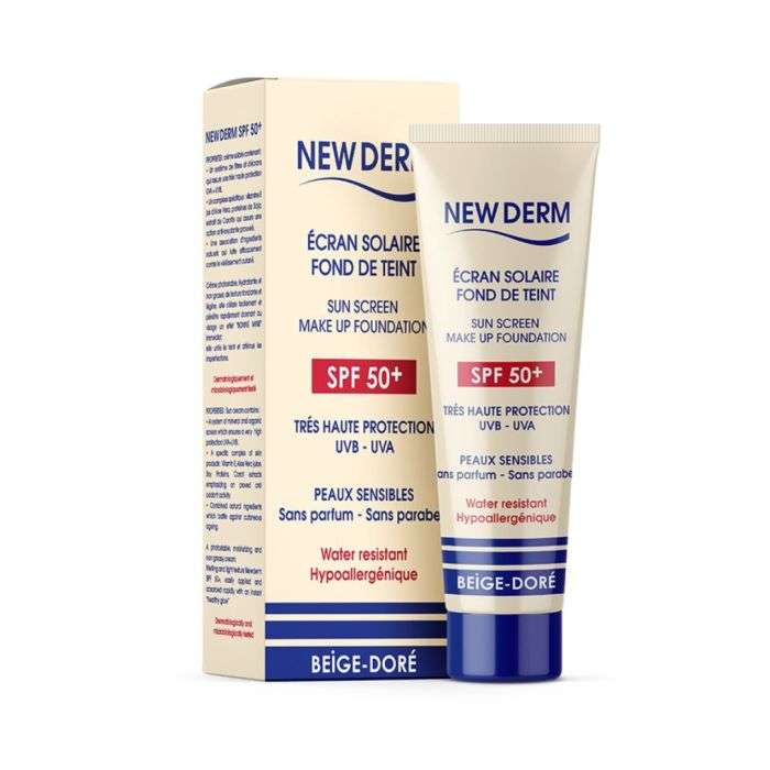 NEW DERM ECRAN SOLAIRE BEIGE DORE 50ML