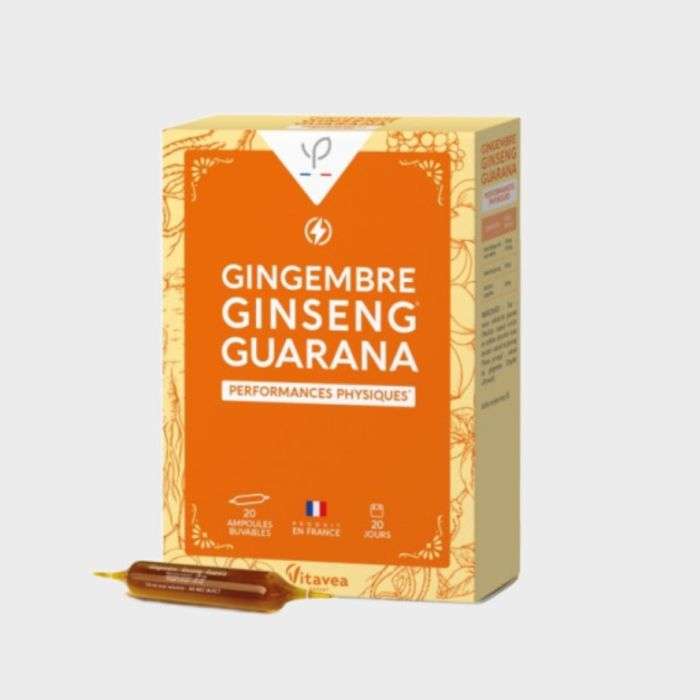 YVES PONROY PERFORMANCES PHYSIQUES GINGEMBRE GINSENG GUARANA 20 AMPOULES