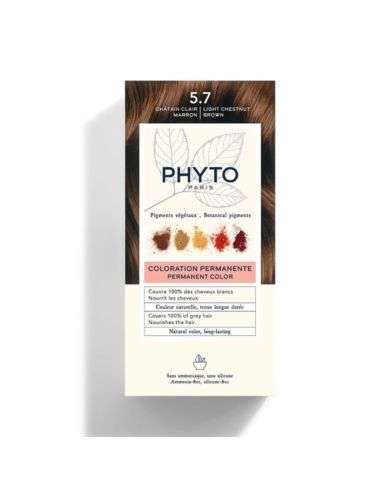 PHYTO COLOR KIT COLORATION 5.7 CHATAIN CLAIR MARRON