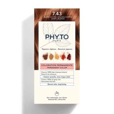 PHYTO COLOR KIT COLORATION 7.43 BLOND CUIVRE DORE