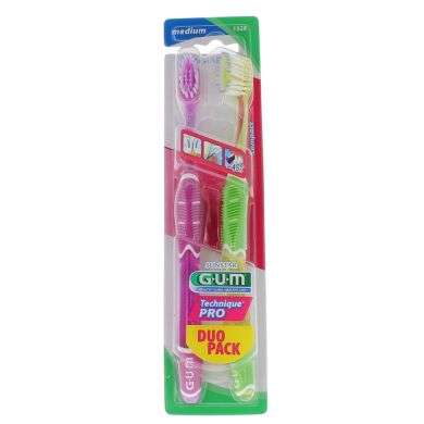 GUM DUO PACK BROSSE A DENTS TECHNIQUE PRO MEDIUM COMPACT 1528