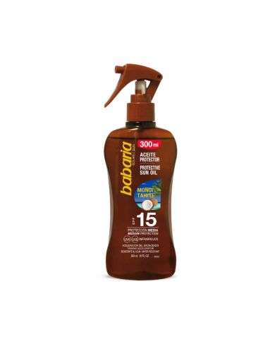 BABARIA SPRAY HUILE SOLAIRE PROTECTRICE AU MONOI DE TAHITI SPF 15 300 ML