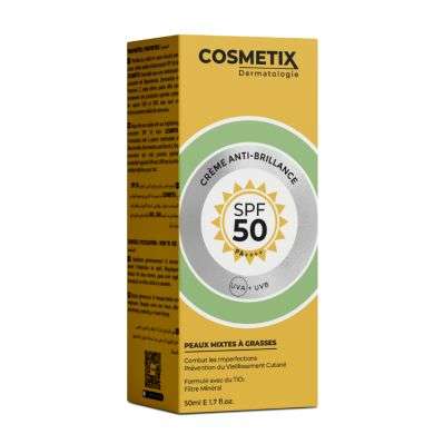 COSMETIX CREME ANTI BRILLANCE SPF 50+ PEAUX MIXTES A GRASSES 50 ML