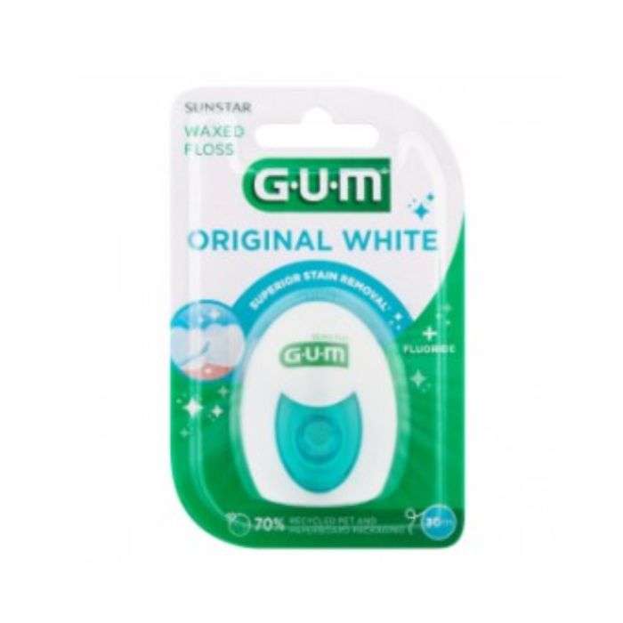 GUM DENTAIRE ORIGINAL WHITE FLUORE ET ANTI COLORATION 30 M REF 2040