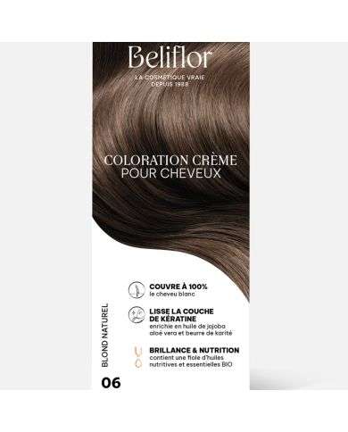 BELIFLOR COLORATION CREME POUR CHEVEUX  06 BLOND NATUREL 135 ML