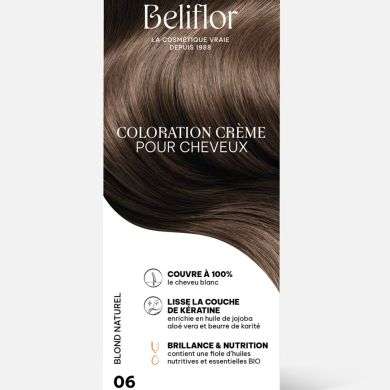 BELIFLOR COLORATION CREME POUR CHEVEUX06 BLOND NATUREL 135 ML